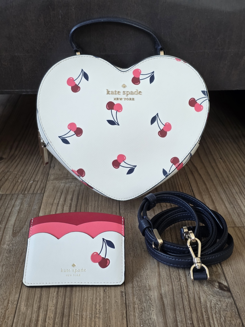 Kate Spade New York Love Shack Cherry Heart Crossbody And Matching Card Case